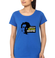 Load image into Gallery viewer, Ayrton Senna T-Shirt for Women-Royal Blue-Ektarfa.online
