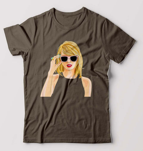 Taylor Swift T-Shirt for Men-S(38 Inches)-Olive Green-Ektarfa.online