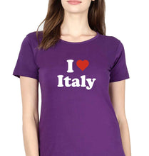 Load image into Gallery viewer, I Love Italy T-Shirt for Women-Purple-Ektarfa.online
