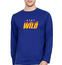 Load image into Gallery viewer, Stay Wild Full Sleeves T-Shirt for Men-Royal Blue-Ektarfa.online
