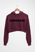 Load image into Gallery viewer, Commando Crop HOODIE FOR WOMEN-Maroon-Ektarfa.online
