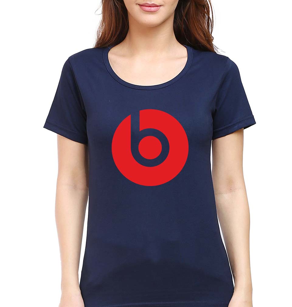 Beats T-Shirt for Women-XS(32 Inches)-Navy Blue-Ektarfa.online