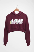 Load image into Gallery viewer, Love Crop HOODIE FOR WOMEN-Maroon-Ektarfa.online
