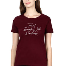 Load image into Gallery viewer, treat people.with kindness harry styles T-Shirt for Women-XS(32 Inches)-Maroon-Ektarfa.online
