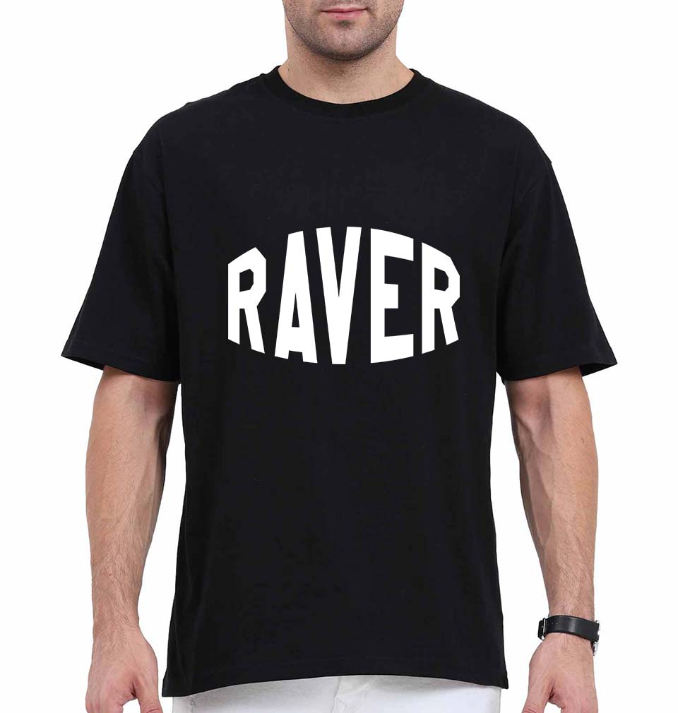 Raver Oversized T-Shirt for Men-Black-Ektarfa.online