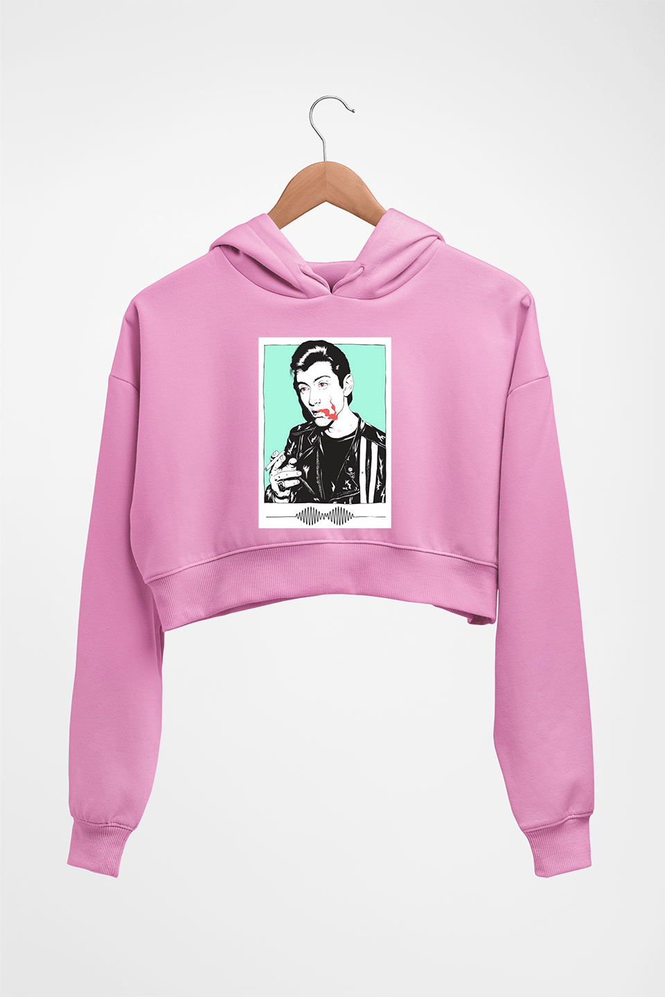 Arctic Monkeys Crop HOODIE FOR WOMEN-Light Baby Pink-Ektarfa.online