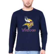 Load image into Gallery viewer, Vikings Full Sleeves T-Shirt for Men-Navy Blue-Ektarfa.online
