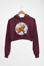 Load image into Gallery viewer, Tintin Crop HOODIE FOR WOMEN-Maroon-Ektarfa.online
