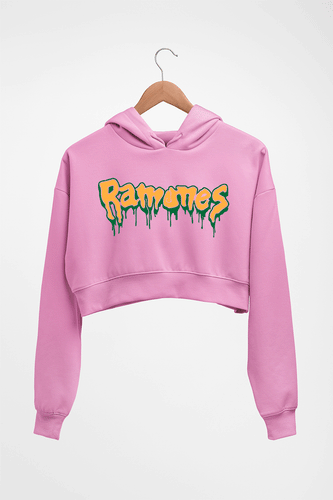 Ramones Crop HOODIE FOR WOMEN-Light Baby Pink-Ektarfa.online
