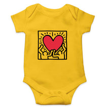 Load image into Gallery viewer, Keith Haring Kids Romper For Baby Boy/Girl-0-5 Months(18 Inches)-Yellow-Ektarfa.online
