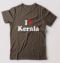 Load image into Gallery viewer, I Love Kerala T-Shirt for Men-Olive Green-Ektarfa.online

