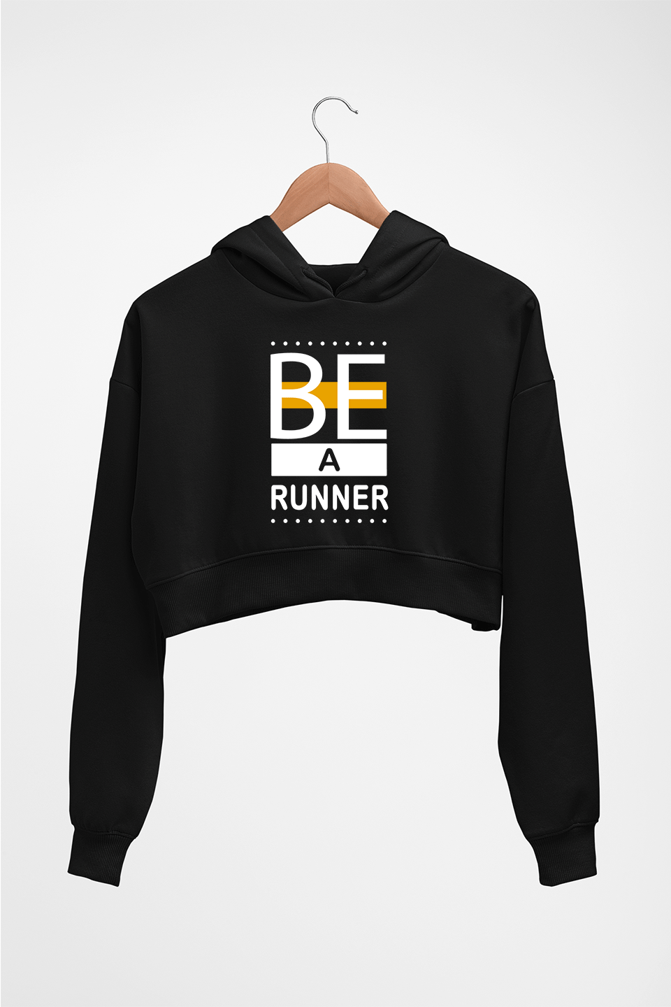 Runner Running Crop HOODIE FOR WOMEN-Black-Ektarfa.online
