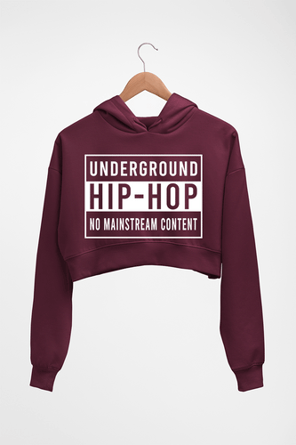 Hip hop Crop HOODIE FOR WOMEN-Maroon-Ektarfa.online