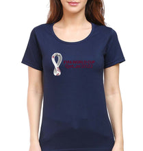 Load image into Gallery viewer, FIFA World Cup Qatar 2022 T-Shirt for Women-XS(32 Inches)-Navy Blue-Ektarfa.online
