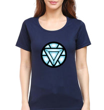 Load image into Gallery viewer, ARC REACTOR Iron Man Superhero T-Shirt for Women-XS(32 Inches)-Navy Blue-Ektarfa.online

