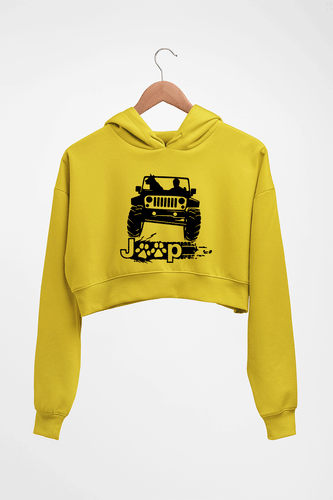 Jeep Crop HOODIE FOR WOMEN-Mustard Yellow-Ektarfa.online