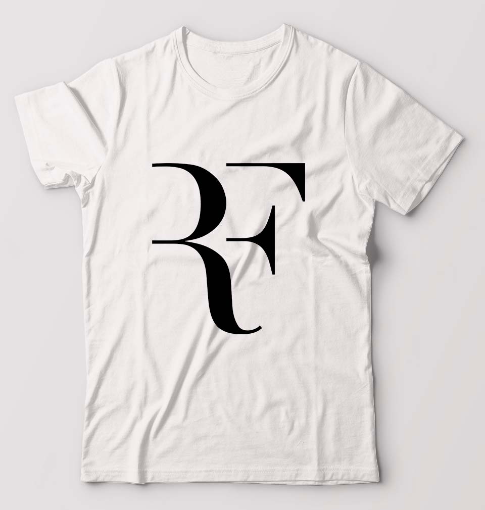 Roger Federer(RF) T-Shirt for Men-S(38 Inches)-White-Ektarfa.online