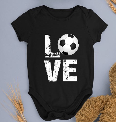 Love Football Kids Romper For Baby Boy/Girl-0-5 Months(18 Inches)-Black-Ektarfa.online