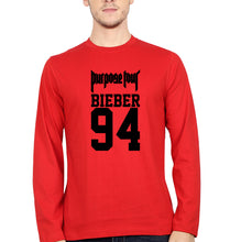 Load image into Gallery viewer, Purpose Tour Bieber Full Sleeves T-Shirt for Men-Red-Ektarfa.online
