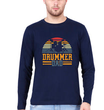 Load image into Gallery viewer, Drummer Dad Full Sleeves T-Shirt for Men-Navy blue-Ektarfa.online
