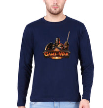 Load image into Gallery viewer, Game of War Full Sleeves T-Shirt for Men-S(38 Inches)-Navy Blue-Ektarfa.online
