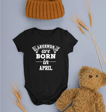 Load image into Gallery viewer, Legends are Born in April Kids Romper For Baby Boy/Girl-0-5 Months(18 Inches)-Black-Ektarfa.online
