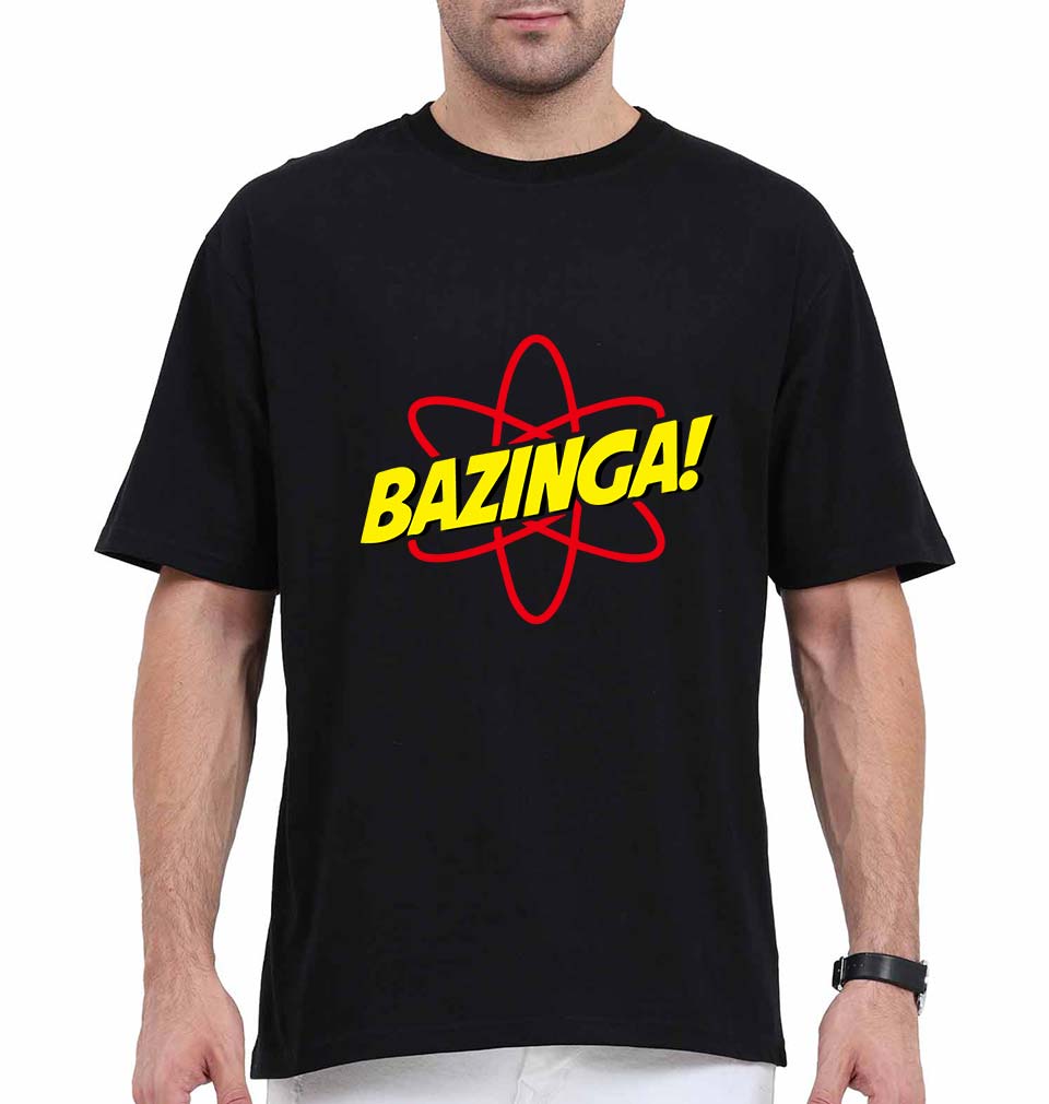 Sheldon Cooper Bazinga Oversized T-Shirt for Men-Black-Ektarfa.online