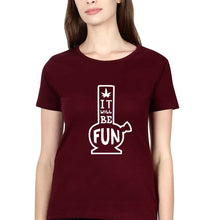 Load image into Gallery viewer, Bong T-Shirt for Women-Maroon-Ektarfa.online
