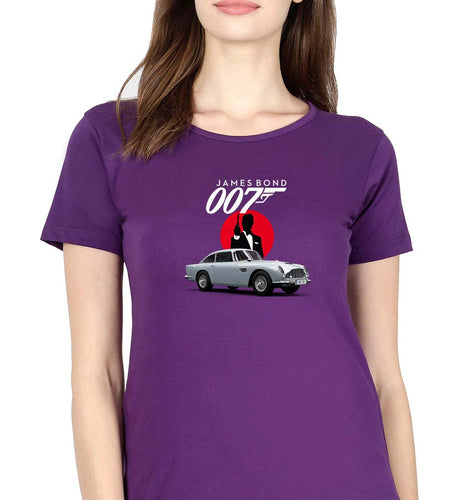 James Bond (007) T-Shirt for Women-Purple-Ektarfa.online