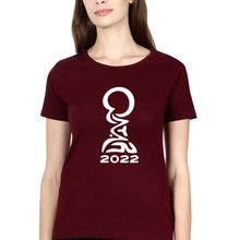 Load image into Gallery viewer, FIFA World Cup Qatar 2022 T-Shirt for Women-XS(32 Inches)-Maroon-Ektarfa.online

