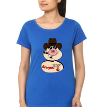 Load image into Gallery viewer, Pig Funny T-Shirt for Women-XS(32 Inches)-Royal Blue-Ektarfa.online
