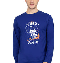 Load image into Gallery viewer, Fishing Full Sleeves T-Shirt for Men-Royal blue-Ektarfa.online
