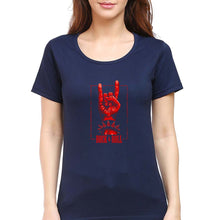 Load image into Gallery viewer, Rock &amp; Roll T-Shirt for Women-Navy Blue-Ektarfa.online
