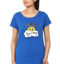 Load image into Gallery viewer, Always Smile T-Shirt for Women-XS(32 Inches)-Royal Blue-Ektarfa.online
