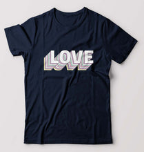Load image into Gallery viewer, Love T-Shirt for Men-S(38 Inches)-Navy Blue-Ektarfa.online
