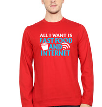 Load image into Gallery viewer, Fast Food and Internet Full Sleeves T-Shirt for Men-Red-Ektarfa.online
