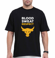 Load image into Gallery viewer, Blood Sweat Respect Gym Oversized T-Shirt for Men-Black-Ektarfa.online
