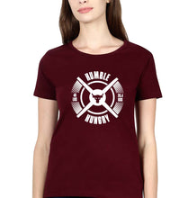 Load image into Gallery viewer, Humble Hungry Gym T-Shirt for Women-Maroon-Ektarfa.online

