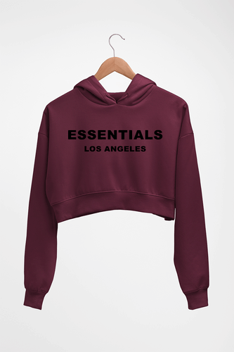 Essentials Crop HOODIE FOR WOMEN-Maroon-Ektarfa.online