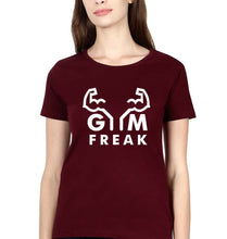 Load image into Gallery viewer, Gym T-Shirt for Women-Maroon-Ektarfa.online

