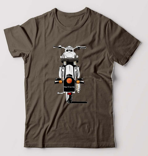 Bullet With Your Number - royal enfield T-Shirt for Men-S(38 Inches)-Olive Green-Ektarfa.online