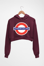 Load image into Gallery viewer, London Calling Crop HOODIE FOR WOMEN-Maroon-Ektarfa.online
