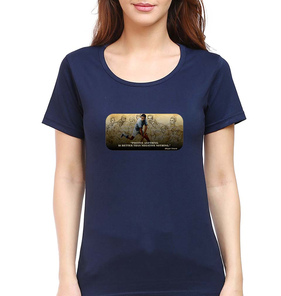 Dhyan Chand T-Shirt for Women-Navy Blue-Ektarfa.online