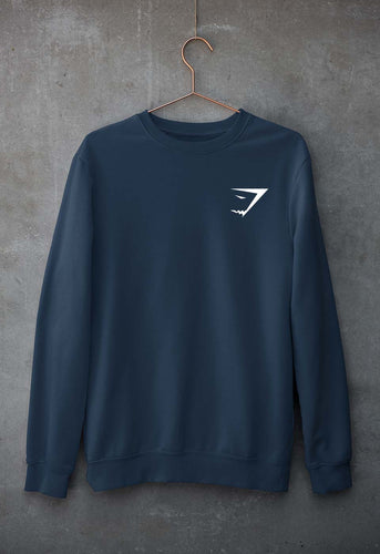 Gymshark Unisex Sweatshirt for Men/Women-S(40 Inches)-Navy Blue-Ektarfa.online