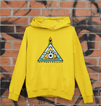 Load image into Gallery viewer, Psychedelic Triangle eye Unisex Hoodie for Men/Women-S(40 Inches)-Mustard Yellow-Ektarfa.online
