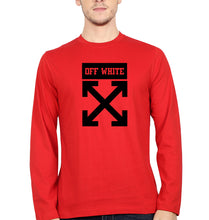 Load image into Gallery viewer, Off White Full Sleeves T-Shirt for Men-Red-Ektarfa.online

