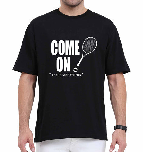Tennis Oversized T-Shirt for Men-Black-Ektarfa.online
