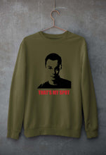 Load image into Gallery viewer, Sheldon Cooper That&#39;s My Spot Unisex Sweatshirt for Men/Women-S(40 Inches)-Olive Green-Ektarfa.online
