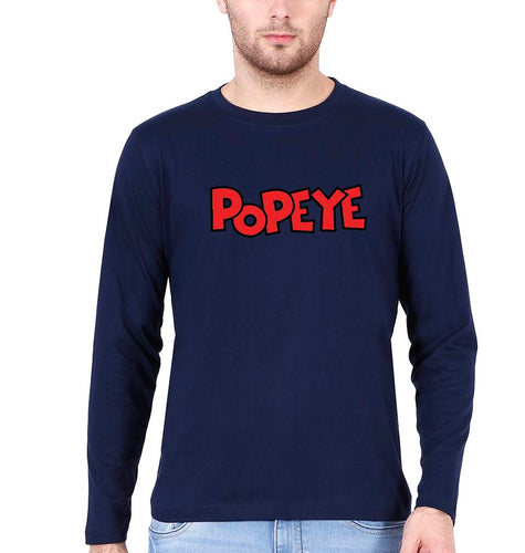 Popeye Full Sleeves T-Shirt for Men-Navy Blue-Ektarfa.online