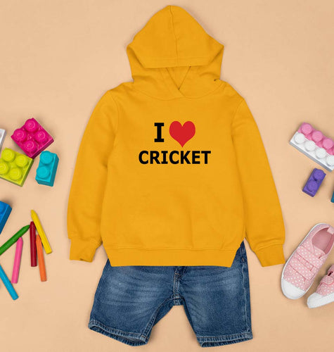 Love Cricket Kids Hoodie for Boy/Girl-1-2 Years(24 Inches)-Mustard Yellow-Ektarfa.online